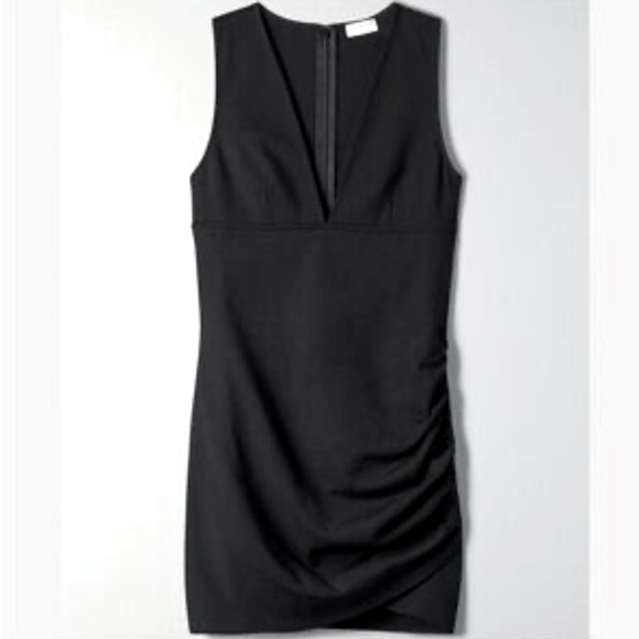 Aritzia Babaton Harrington Black Mini Sleeveless V-Neck Dress Size 8 - Picture 4 of 13